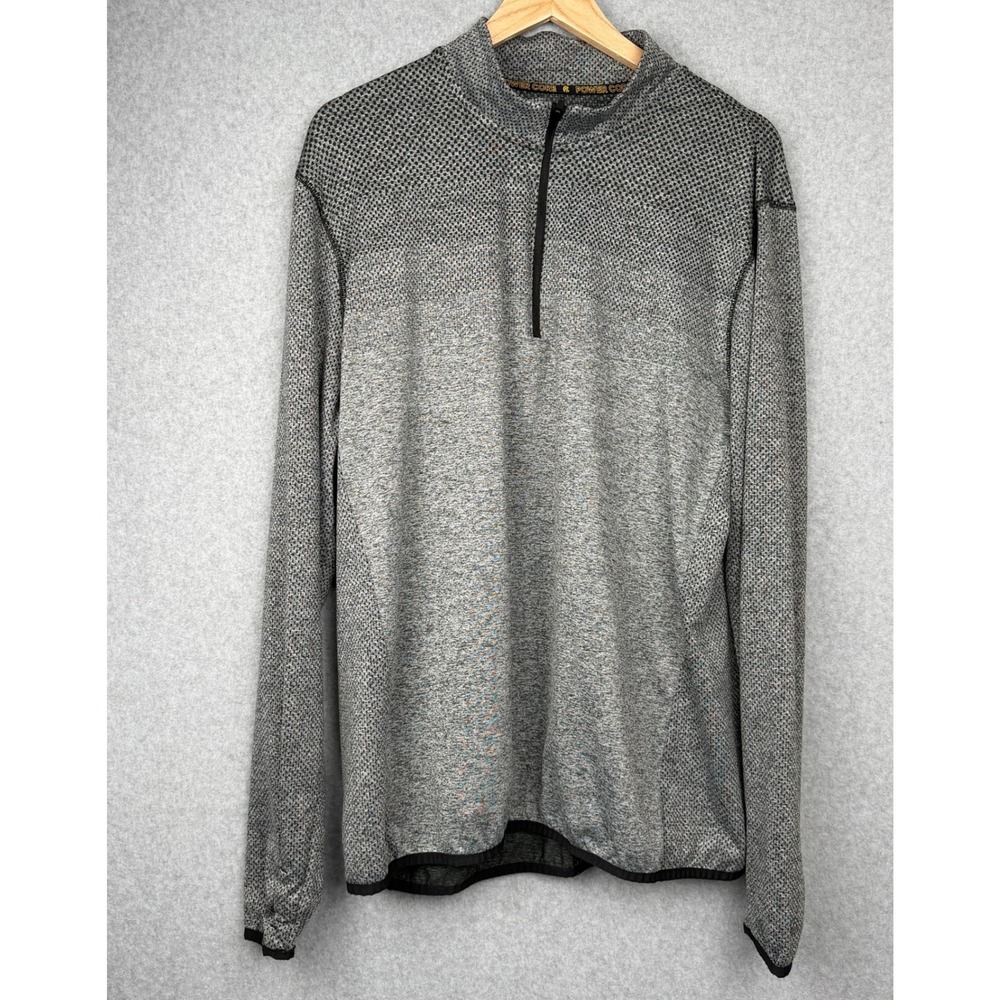 Champion C9 Power Core Quarter Zip Pullover Textured Gradient Grey XL Mens